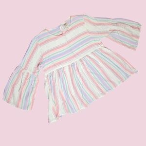 Carter's Girls Stripe Pink Purple Top Size 14